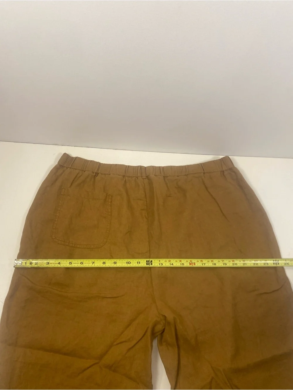 Quince 100% European Linen Mustard Pull On Elastic Waist Pants Size XL
